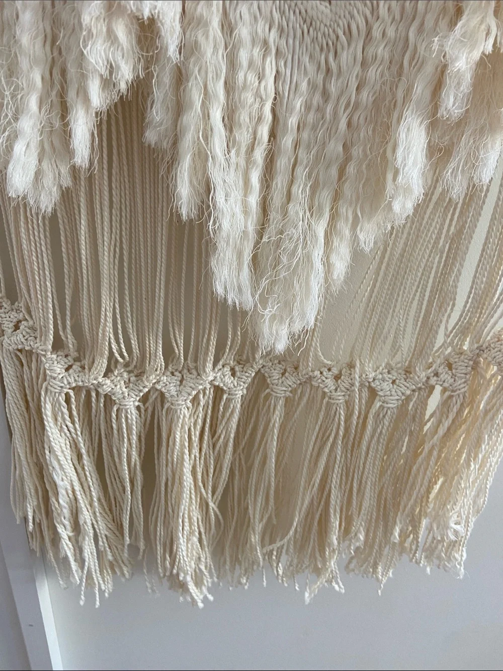 Pottery Barn Cream Macramé Wall Hanging